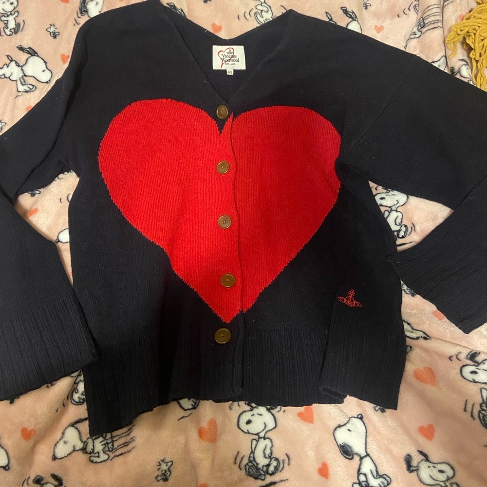 Vivienne Westwood red heart cardigan ❤️